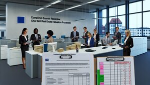 Europäische Fachleute der Bankenwirtschaft analysieren regulatorische Dokumente und Prüfberichte in einem strukturierten Arbeitsumfeld