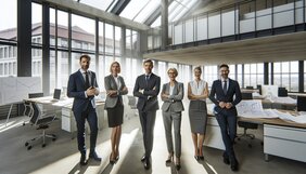 Professionelles Qualitätsmeeting in einem modernen Büro mit strukturierten Prozessen und transparenter Zusammenarbeit